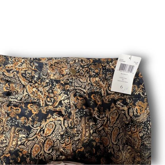 DANA BUCHMAN Gold and black paisley high waisted pants NWT SZ 6 - Picture 8 of 15